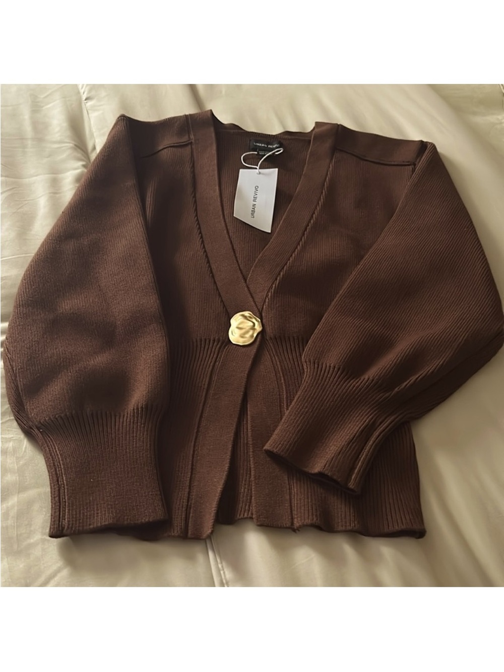 Urban Revivo V-Neck Brown Cardigan